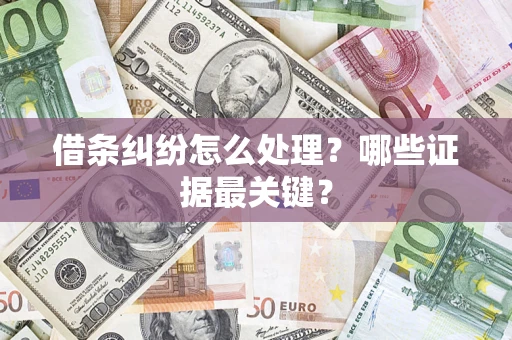 北京借条纠纷怎么处理？哪些证据最关键？