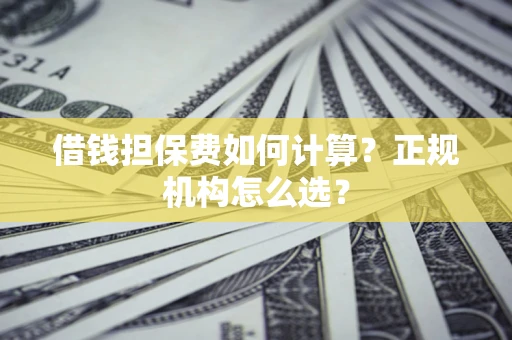 北京借钱担保费如何计算？正规机构怎么选？