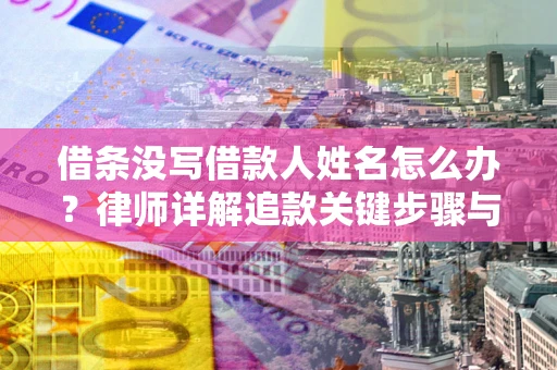 北京借条没写借款人姓名怎么办？律师详解追款关键步骤与证据链构建